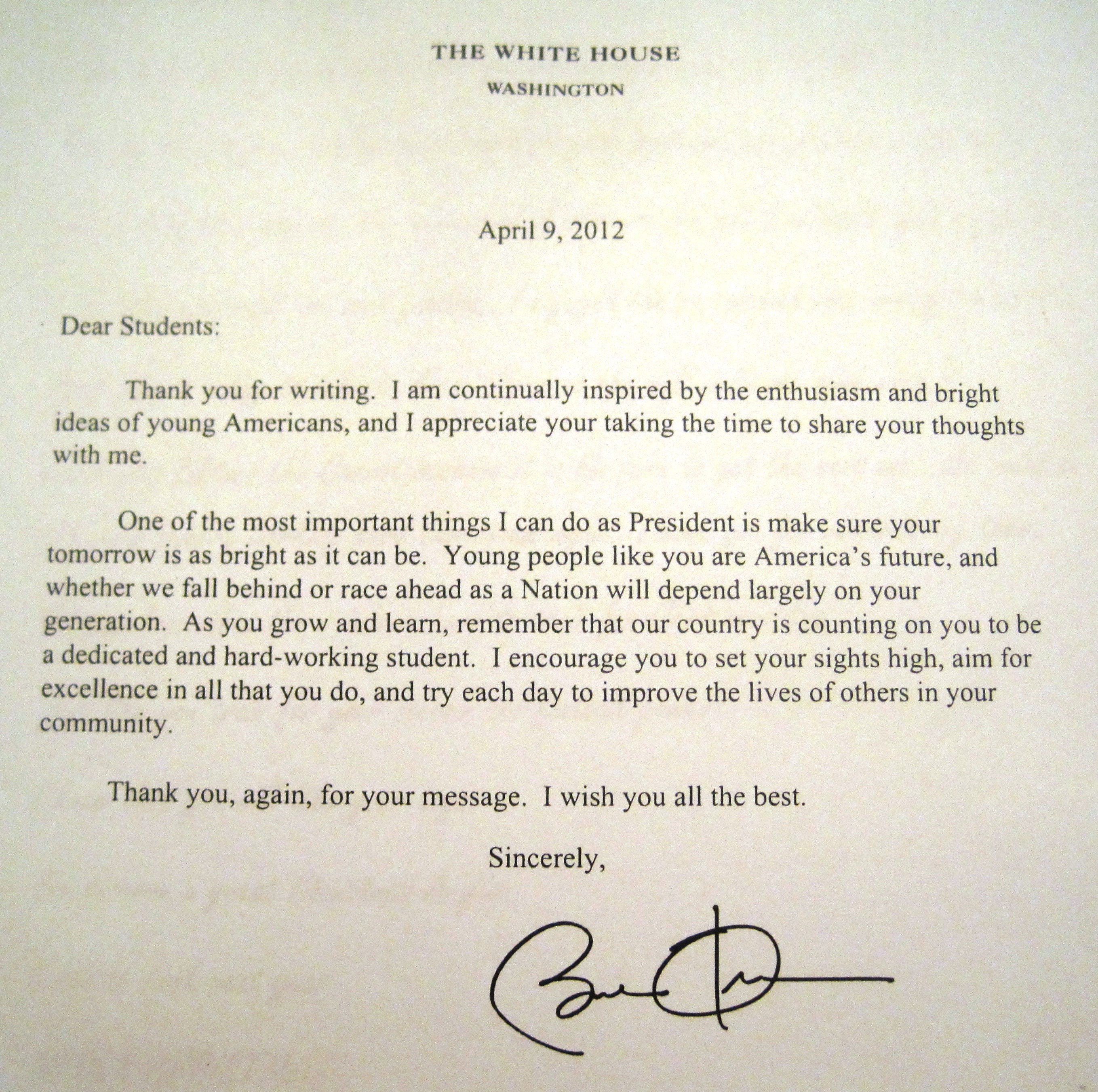 Writing A Letter To The President Format Letter To The President 