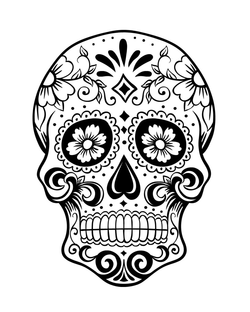 day of the dead skeleton coloring pages - photo #5