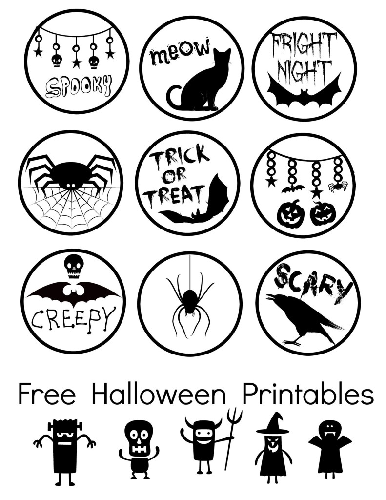 Free Black And White Halloween Printables