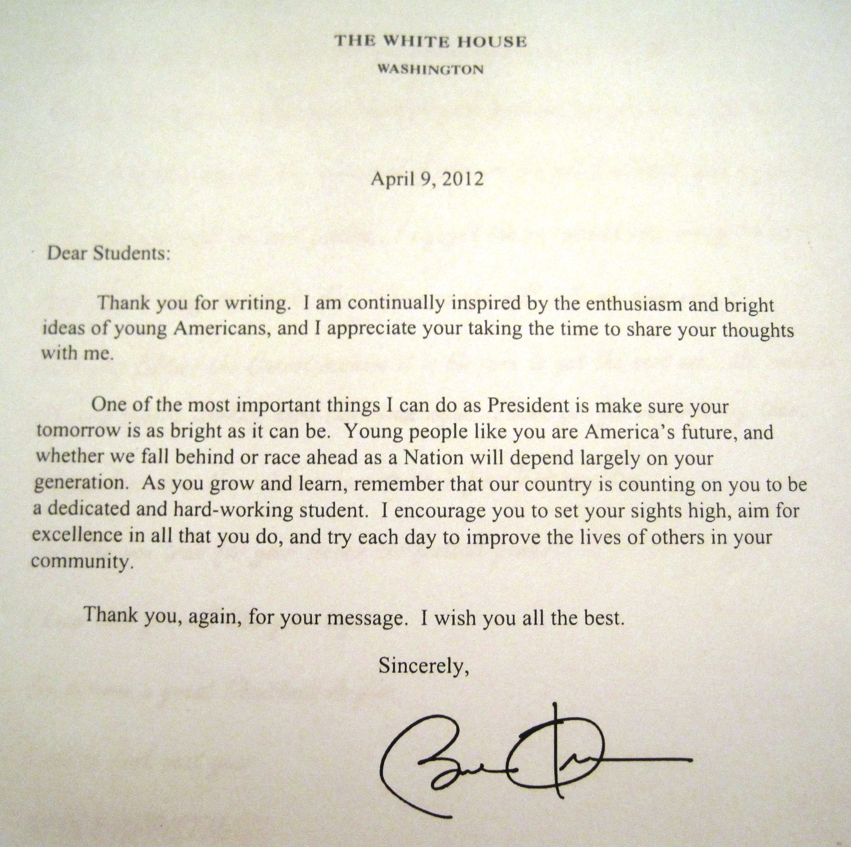 Kids Can Write To & Receive a Letter From the President! – Jenny
