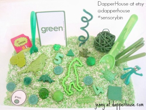 #sensorybin #autism #gifted @dapperhouse green variety early childhood teaching