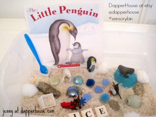 #sensorybin #autism #gifted @dapperhouse penguin arctic early childhood learning theme