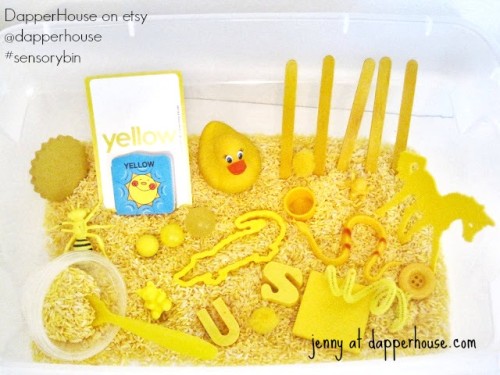 #sensorybin #autism #gifted @dapperhouse #yellow early childhood education