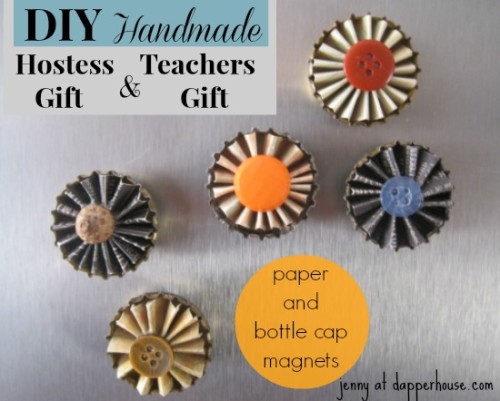 #DIY #paper #scrapbook #floral #buttons #magnet #fridge #gift #hostess #teacher @dapperhouse 2