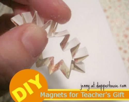 #DIY #paper #scrapbook #floral #buttons #magnet #fridge #gift #hostess #teacher @dapperhouse 5