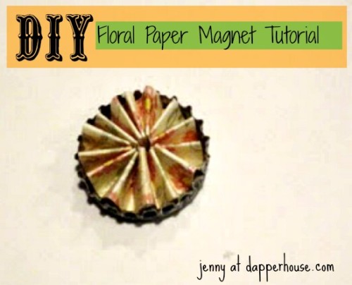 #DIY #paper #scrapbook #floral #buttons #magnet #fridge #gift #hostess #teacher @dapperhouse 8