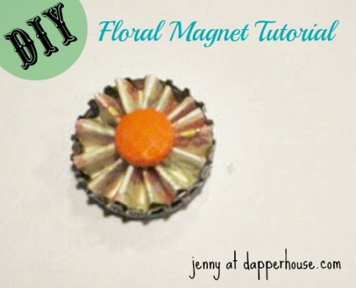 #DIY #paper #scrapbook #floral #buttons #magnet #fridge #gift #hostess #teacher @dapperhouse 9