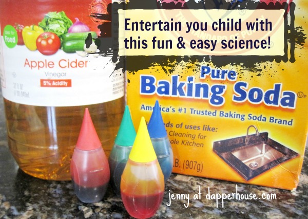 Fun & Easy Science to Entertain Your Child of Any Age #bakingsoda #vinegar #science