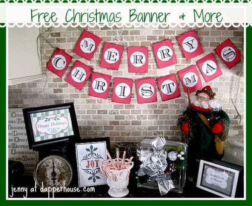 #free #christmas #printables #download @dapperhouse #banner Merry Christmas Home Decor final shot