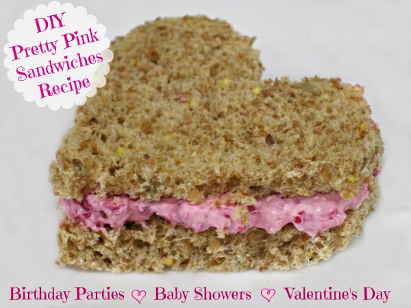 DIY Make these valentines day pink sandwich spread girls party birthday baby shower recipe @dapperhouse