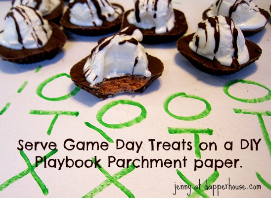 Game Day the Big Game Serve on a Playbook parchment paper for easy clean up  @dapperhouse #thatnewcrush #shop #cbias