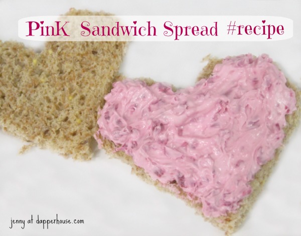 Pink Sandwich Spread Recipe Valentine's Day Baby Shower Birthday Party @dapperhouse #recipe heart