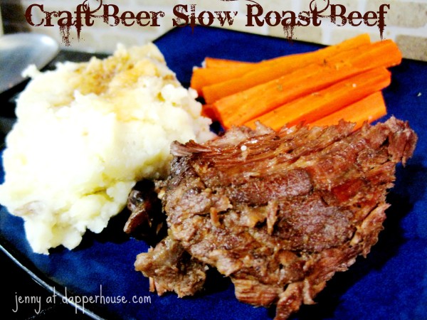 Slow Cooker Crock Pot Roast Beef Recipe Craft Beer Pull Apart Melt in your Mouth add veggies @dapperhouse #recipe