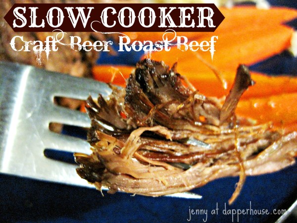 Slow Cooker Crock Pot Roast yum comfort food Beef Recipe Craft Beer Pull Apart Melt in your Mouth @dapperhouse #recipe