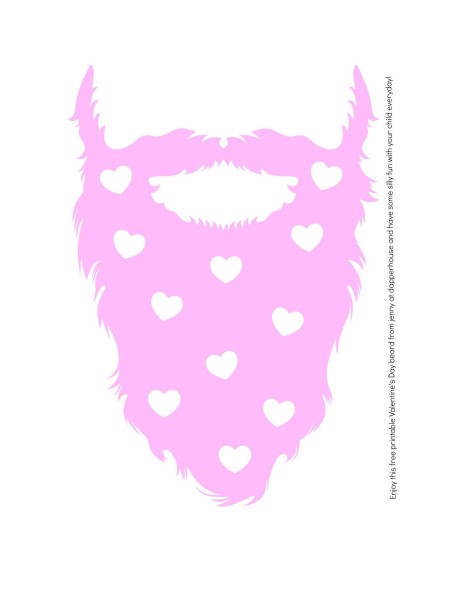Enjoy this free printable Valentine's Day beard from jenny at dapperhouse and have some silly fun with your child everyday! @dapperhouse
