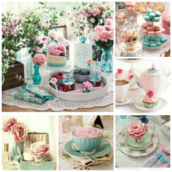 decorating for a turquoise tea party Marie Antoinette Inspired for Daughter Birthday @dapperhouse