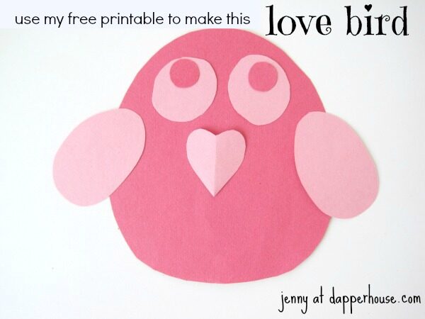 Easy Valentine’s Day Bird Craft with Free Printables