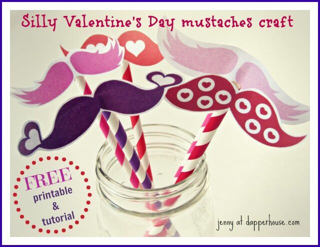 Fun & Free Valentine’s Day Mustache Printables for Kids