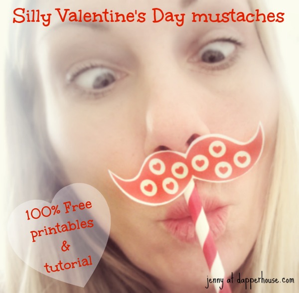 silly valentine's day mustaches free printables  tutorial crafts activities with kids @dapperhouse