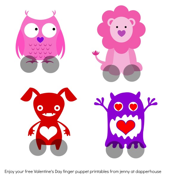 valentine finger puppets free printables @dapperhouse