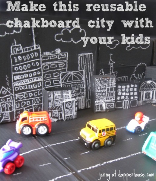 Make this reusable chalkboard city with your kids @dapperhouse DIY tutorial