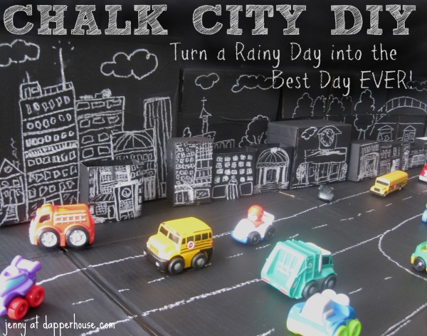 Turn a boring Rainy Day into the Best Day Ever with this DIY Chalk City @dapperhouse