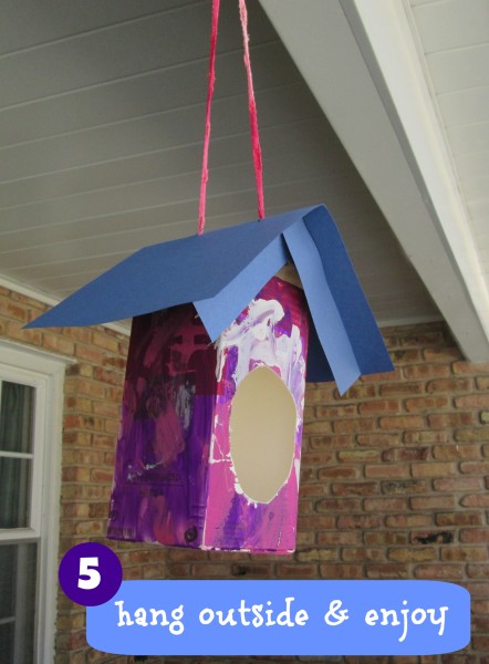 DIY Easy kids craft DIY bird house from a milk carton @dapperhouse