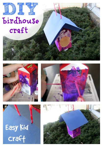 How to make a DIY Birdhouse from a milk carton Kids Crafts @dapperhouse