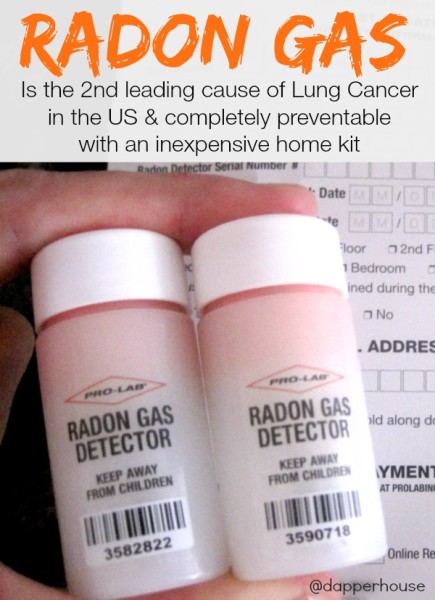 Radon Gas is the 2nd leading cause of lung cancer in the US and preventable with a home test kit. It is found in 115 homes everywhere in the US. @dapperhouse