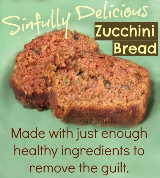 Sinfully delicious zucchini bread #recipe with just enough healthy ingredients to remove the guilt @dapperhouse #bread @oliveoil #