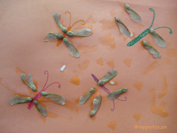 Butterfly Kids Craft from Maple Tree Seed Pods and Lessons for Outdoor Learning @dapperhouse