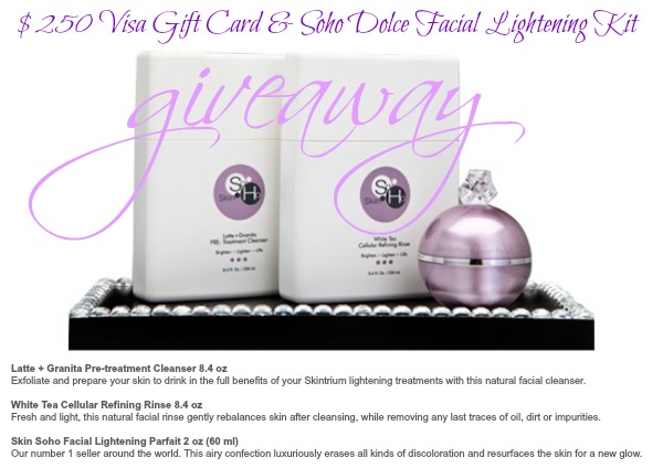 Giveaway @dapperhouse $250 Visa Gift Card AND Soho Dolce Facial Lightening Kit