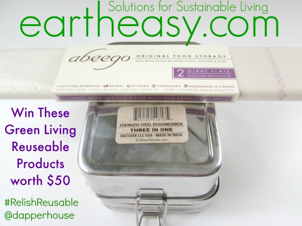 win these eco friendly products from eartheasy.com #RelishReusable @dapperhouse giveaway hop