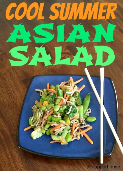 Cool Summer Asian Salad Recipe with soba buckwheat noodles and veggies @dapperhouse