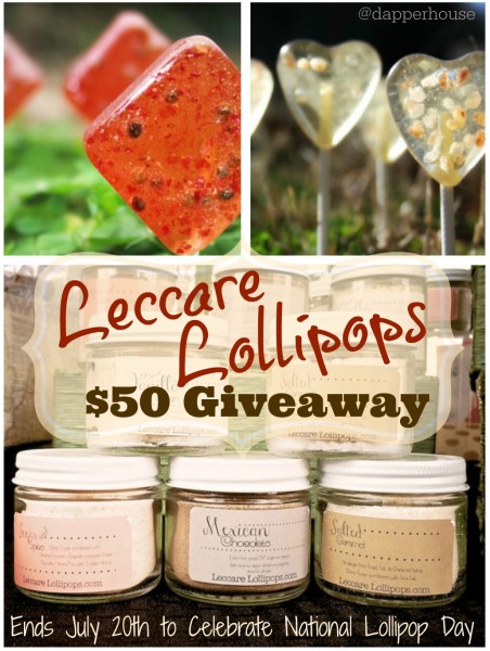 Leccare Lollipops and fine flavored sugars $50 giveaway @dapperhouse Hand Made for Weddings and Occasions Celebrate National Lollipop Day July 20th