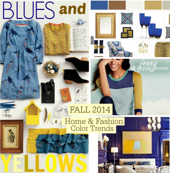 Blue and Yellow Trending for Fall 2014 in Fashion and Home Decor @dapperhouse