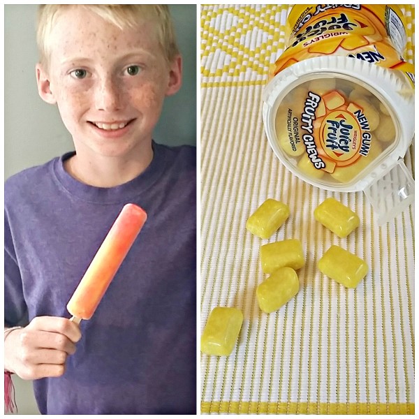 My son thinks that Juicy Fruit Gum tastes like a cool pineapple and mango popsicle! What do YOU think the mystery fruit flavors could be #JuicyFruitFunSide #cbias #shop @dapperhouse @walmart