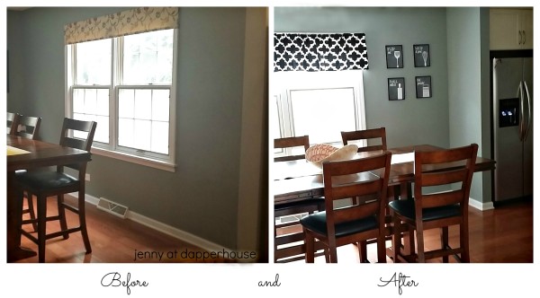 Before and After pics of Kitchen Eat in Nook Redo Home Decor Makeover from Jenny at dapperhouse