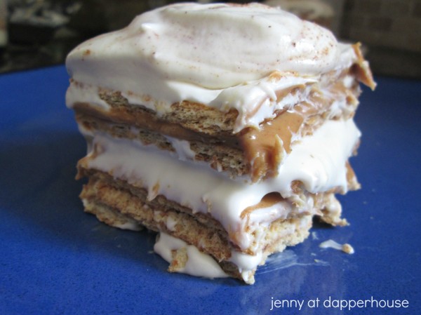 Fall Comfort Food layered dessert with sweet cream and almond butter #recipe jenny at dapperhouse