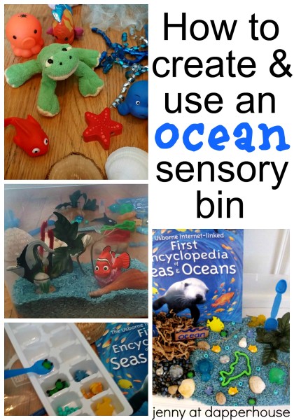 HOw to Create and Use an Ocean Sensory Bin jenny at dapperhouse early childhood education