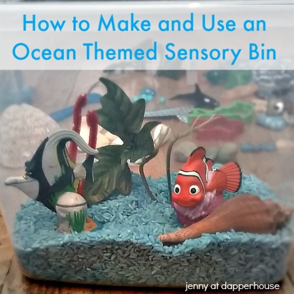 How to Create and then use an Ocean Themed Sensory bin for early childhood learning 1 @dapperhouse