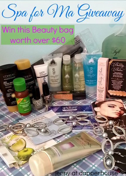 Spa for Ma Giveaway Hop jenny at dapperhouse $60 Beauty Bag #giveaway #beauty