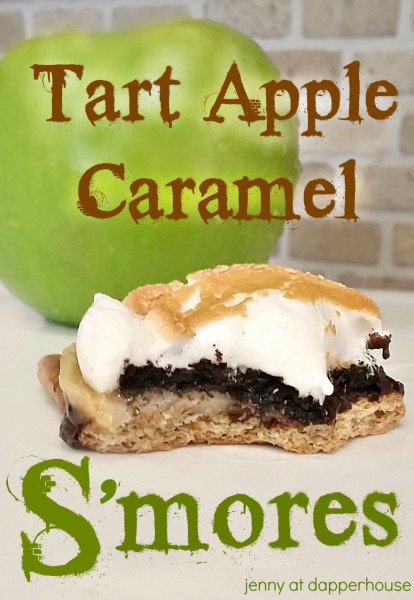 Tart Apple and Caramel S'mores recipe @dapperhouse #gourmet #dessert National Smores Day #celebration