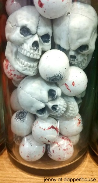 Fun and Frightening Home Halloween Decor Ideas for your home jenny at dapperhouse skulls and eyeballs
