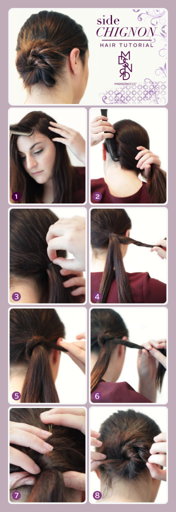 How to create an updo side Chignon in a few easy steps Jenny at dapperhouse Madison Reed #Hair #style #color