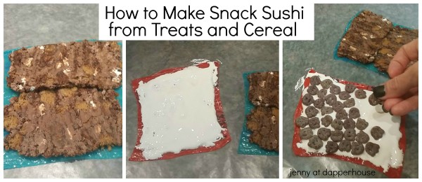 How to make snack sushi from breakfast cereal and treats @dapperhouse #retromonstercereal  #PlatefullCoOp #paid