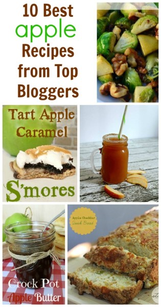 Top 10 Apple Recipes from Top Bloggers #recipe #fall #apple #salad #cider #s'mores #bread