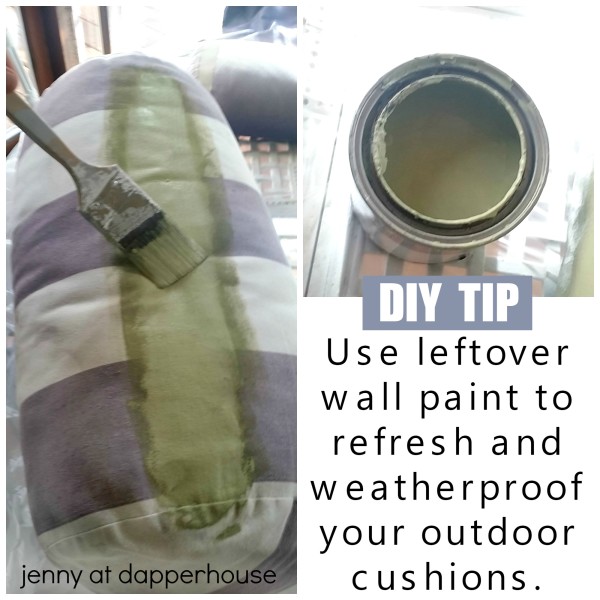 DIY TIP Use leftover wall paint for a weather proof solution for reviving your outdoors cushions @dapperhouse