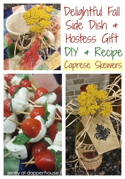 Decorative Fall Side Dish and Hostess Gift Caprese Skewers #recipe and #DIY @dapperhouse