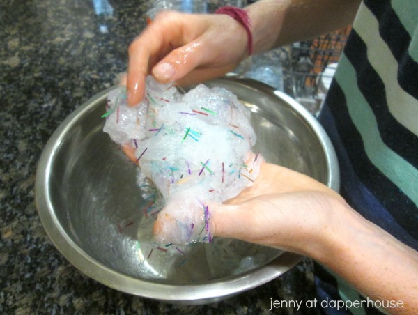 Making Holiday Slime with the kids for fun science and play @dapperhouse